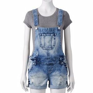 WallFlower distressed jean overalls